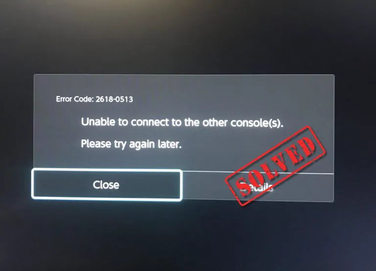Nintendo Switch Error 2618-0513