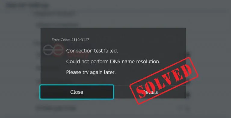 Nintendo Switch Error Code 2110-3127