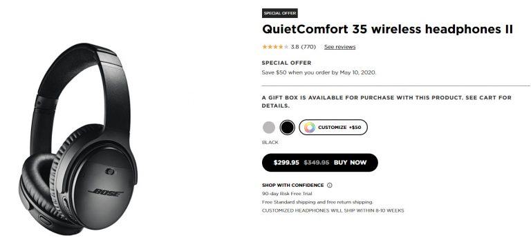 QuietComfort 35 wireless headphones II official site deal